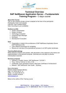 Technical Overview SAP NetWeaver Application Server