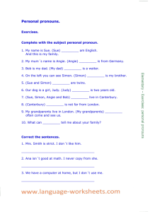 Personal pronouns. - Language worksheets