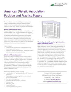ADA Position and Practice Papers