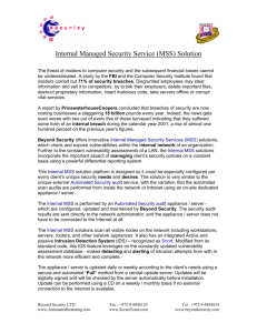 Internal Managed Security Service (MSS) Solution