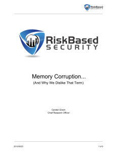 Memory Corruption... - Risk Based Security