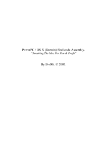 PowerPC / OS X (Darwin) Shellcode Assembly. By B