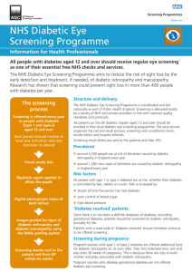 Diabetic Eye Screening information sheet for healthcare professionals