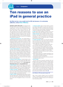 Ten reasons to use an iPad in general practice