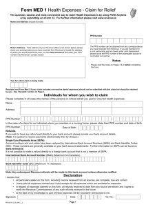 Form MED 1 Health Expenses - Claim for Relief