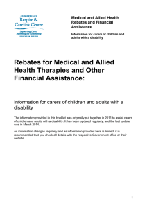 Rebates for Medical and Allied Health Therapies and Other