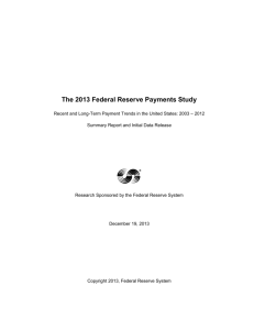 The 2013 Federal Reserve Payments Study