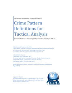 Crime Pattern Definitions for Tactical Analysis