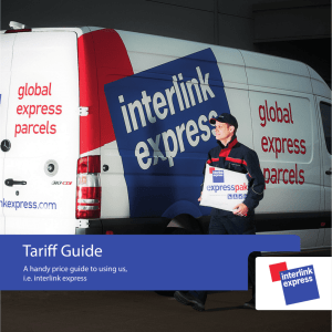 View our Tariff Guide