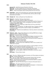 Holocaust Timeline 1933-1945 January 30 -