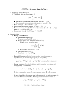 CEE 3500 - Reference Sheet for Test 2