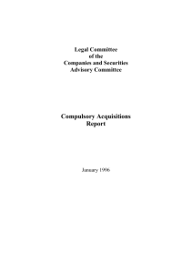 Compulsory Acquisitions Report