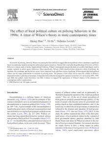 The effect of local political culture on policing