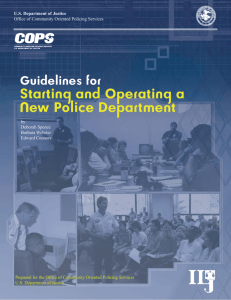Guidelines for Starting and Operating a New Police Department