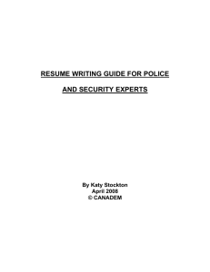 Police Resume Writing Guidelines