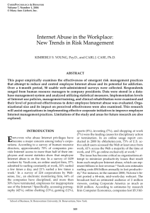 Internet Abuse in the Workplace: New Trends in Risk Management