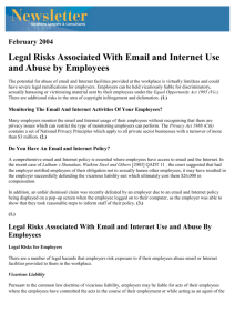 Legal Risks Associated With Email and Internet Use and Abuse by