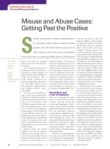 Misuse and Abuse Cases: Getting Past the Positive