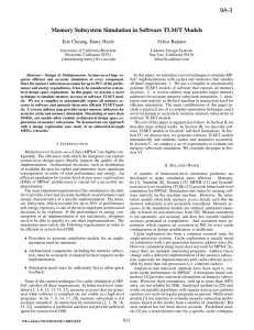 Memory subsystem simulation in software TLM/T models