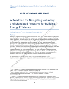 A Roadmap for Navigating Voluntary and Mandated Programs for