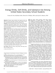 Energy Drinks, Soft Drinks, and Substance Use Among United