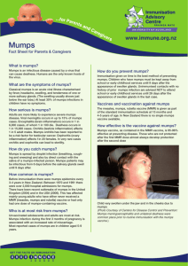 Fact Sheet for Parents & Caregivers What is mumps? What are the