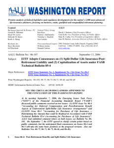 EITF Adopts Consensuses on (1) Split