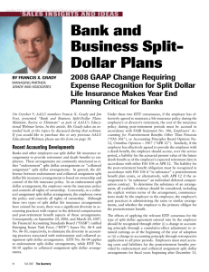Bank and Business Split- Dollar Plans