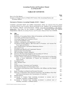 TABLE OF CONTENTS - National Association of Insurance