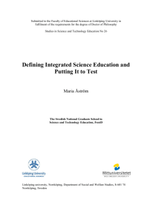Defining Integrated Science Education and Putting It to Test