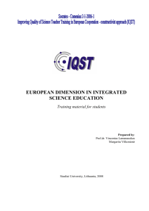 european dimension in integrated science education