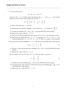 Sample questions on tensors (incl. solutions)