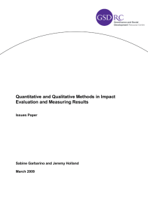 Quantitative and qualitative methods in impact evaluation