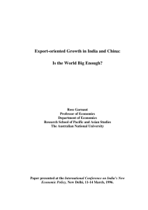 Export-oriented Growth in India and China: Is the