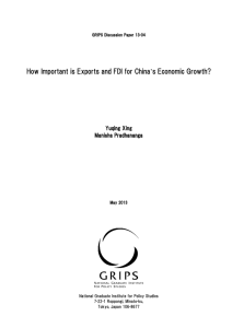 How Important is Exports and FDI for China's Economic Growth?
