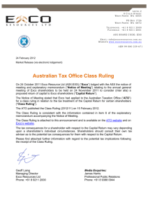 Australian Tax Office Class Ruling