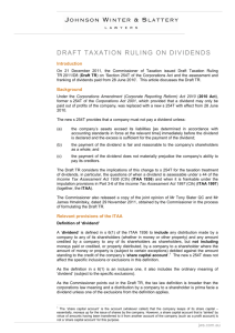 Draft Taxation rulling on dividends