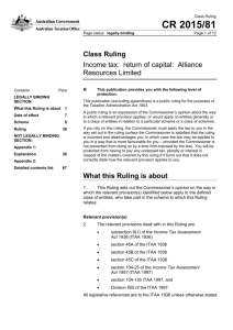 ATO Class Ruling - October 2015