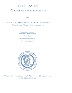 UNCG May 2007 Commencement Program