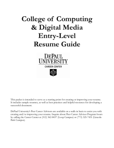 College of Computing & Digital Media Entry