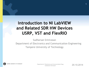 Introduction to NI LabVIEW and Related SDR HW Devices USRP
