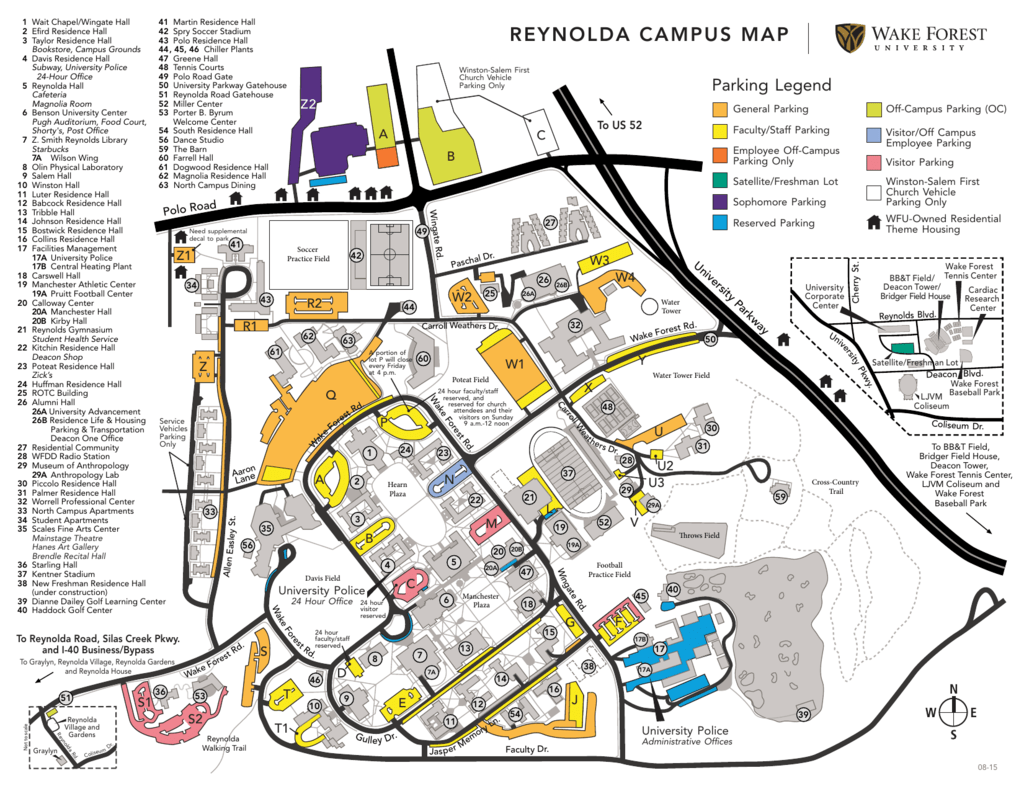 Reynolda Campus Map Wake Forest University
