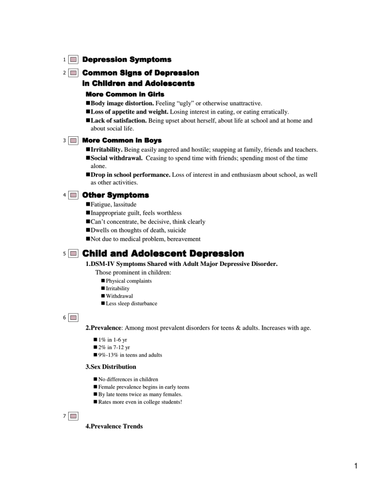 Evidence Based Psychosocial Treatments For Child And Adolescent Depression