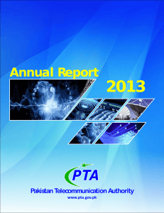 pta annual report 2013 - Pakistan Telecommunication Authority