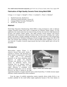 Fabrication of High Quality Ceramic Parts Using Mold SDM Abstract