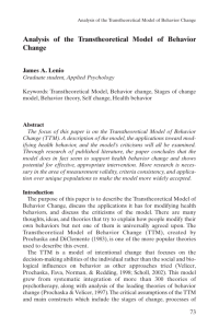 Analysis of the Transtheoretical Model of Behavior Change - UW