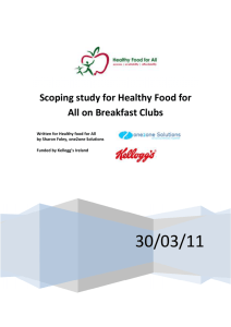Scoping study for Healthy Food for All on Breakfast Clubs