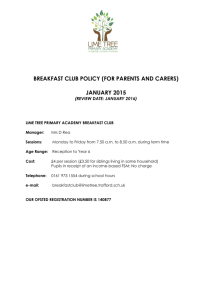 breakfast club policy (for parents and carers) january 2015
