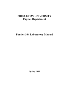 Ph104 Laboratory Manual Introduction