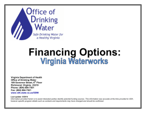 Waterworks Financing Options in VA